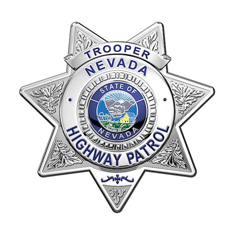 Nevada Highway Patrol N H P Trooper Badge Over White Leather Sticker