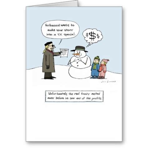 Greedy Frosty Humorous Christmas Funny Xmas Holiday Card Zazzle