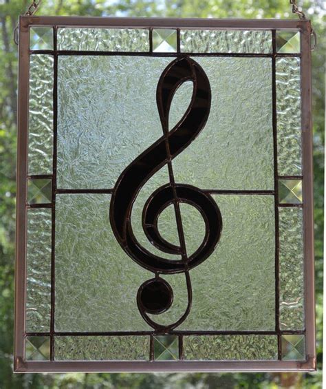 Items Similar To Stained Glass Musical Treble Clef On Etsy