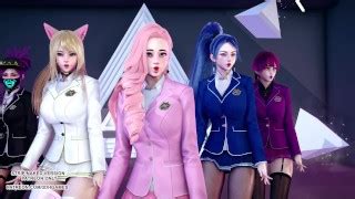 Mmd Itzy Loco Ahri Akali Kaisa Evelynn Seraphine Kda Sexy Kpop