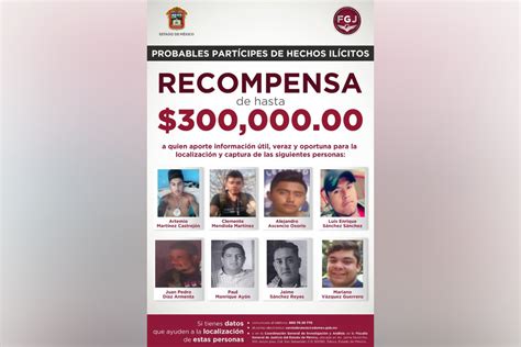 Fgjem Ofrece Mil Pesos Por Ocho Presuntos Delincuentes En Edomex