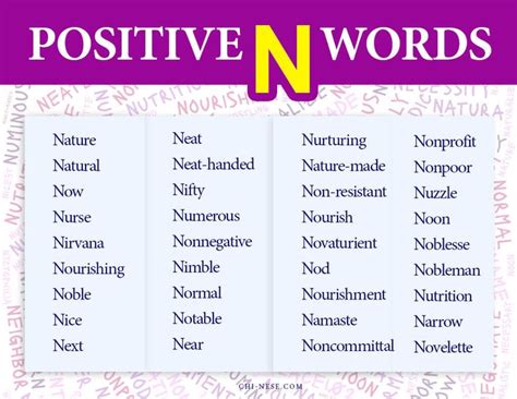 Positive Words That Start With N (Adjectives, Verbs & More ...