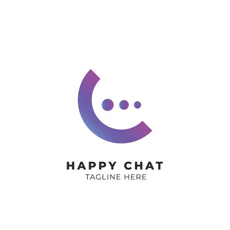 Modern Happy Chat Apps Icon Branding Identity Logo Design Vector