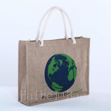 Promotional Jute Bags With Cotton Rope Handles Hbjh China