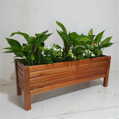 Vaso Jardineira Para Plantas Em Madeira Ripada 80x26cm MadeiraMadeira