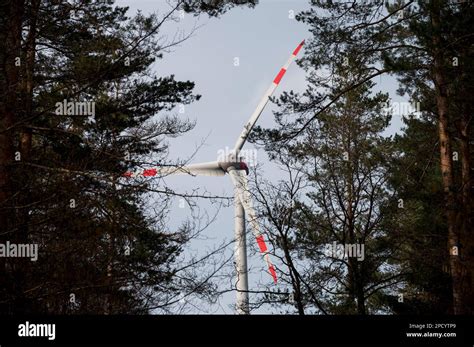 Lindenhardt Germany 13th Mar 2023 Three Blades Of A Wind Turbine