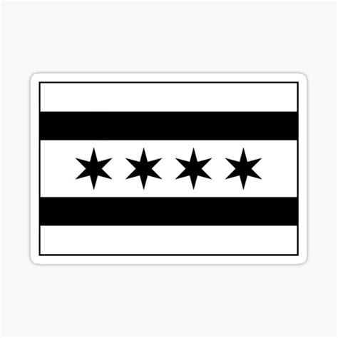 Chicago Flag Black And White Sticker For Sale By Default User