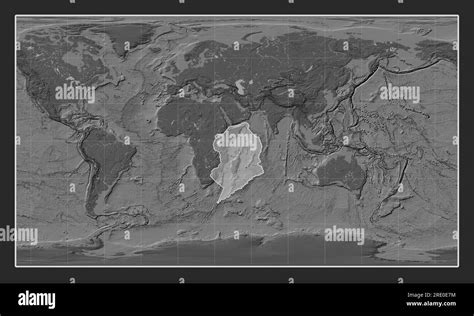 Placa tectónica somaliana en el mapa de elevación de dos niveles en la