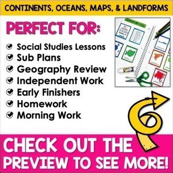 Maps Globes Continents Oceans Map Skills Worksheet World Map Activity