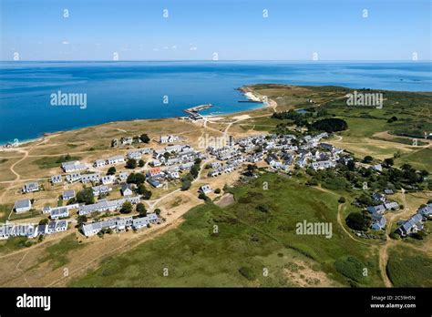 France, Morbihan, Hoedic island, the village and the Argol harbour