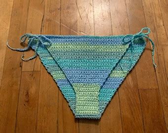 Summer Beach Hand Crochet Woven Bikini Top And Hot Pants Etsy