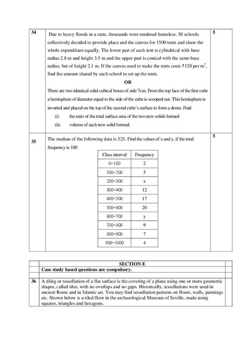 Cbse Class 10 Maths Standard Sample Paper 2023 Pdf Class 10 Maths Standard Sample Papers