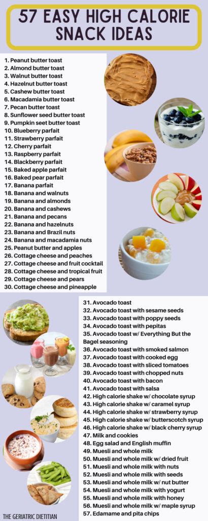 57 Easy High Calorie Snacks For Weight Gain [dietitian Approved] The Geriatric Dietitian