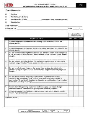 Fillable Online Qse Management System Erosion And Sediment Control