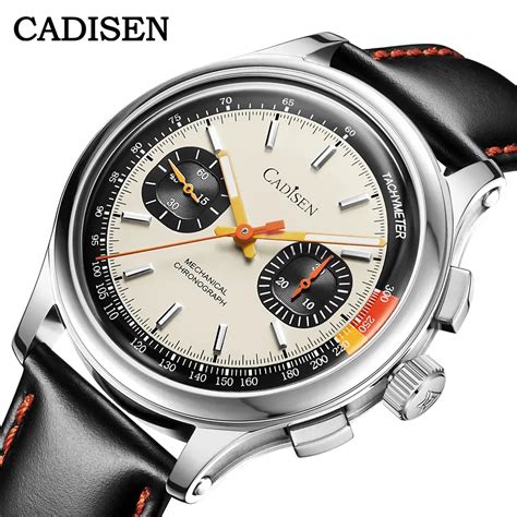 CADISEN New Watch Chronograph Mechanical Wristwatches Seagull ST1900