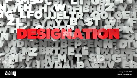 Designation Red Text On Typography Background D Rendered Royalty