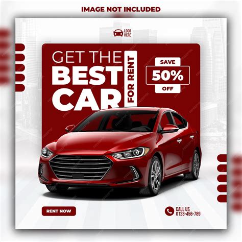 Premium PSD | Car rental service social media post template