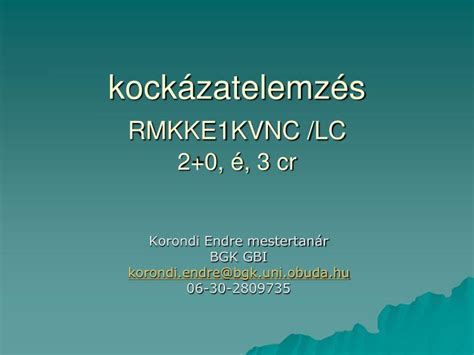 Ppt Kock Zatelemz S Rmkke Kvnc Lc Cr Powerpoint