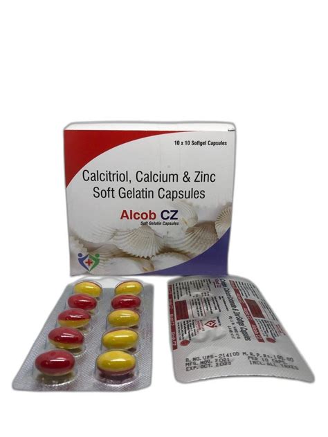 Alcob CZ Calcitriol Calcium Carbonate Softgel Capsules 10 X 10 Capsule