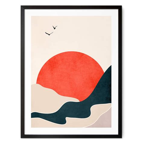 Plakat Kubistika Sunset With Birds Wall Art Dk