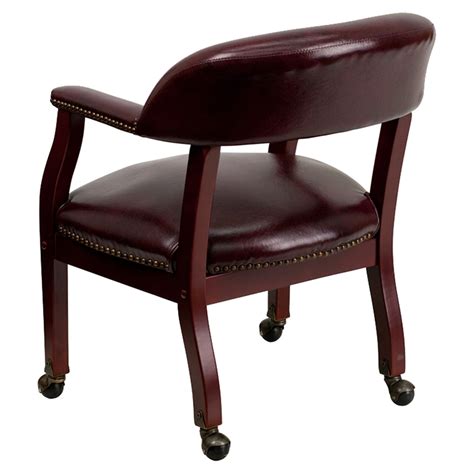 Conference Chair Casters Oxblood Faux Leather Dcg Stores