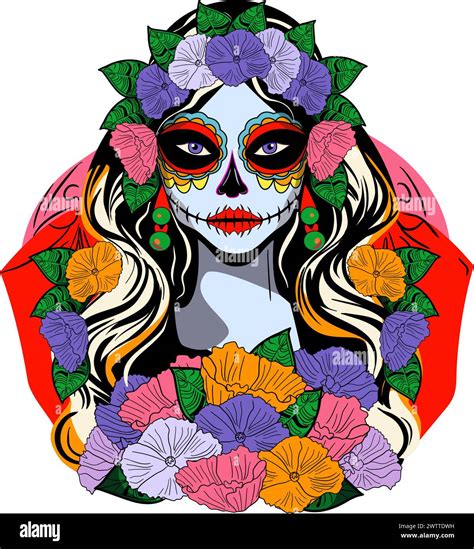 La Catrina Is The Icon Of Day Of The Dead Vector Illustration Stock