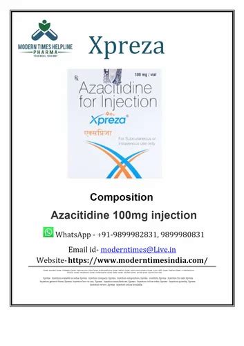 Xpreza Liquid Azacitidine Mg Injection Natco Pharma Limited