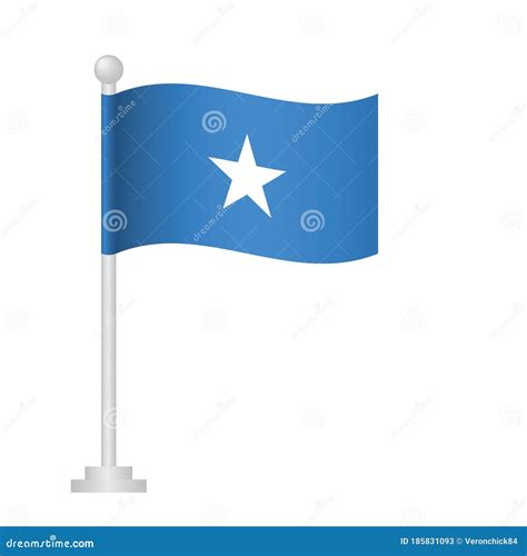 Somalia Flag National Flag Of Somalia On Pole Vector Stock Vector