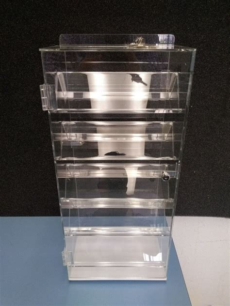 Acrylic Display Case Multi Use Rotating Stand With 5 Shelves Clear Ad American Acrylic