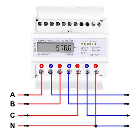 DDS578 Three Phases 4 Wires 5 100A 380V Digital Wattmeter Electricity