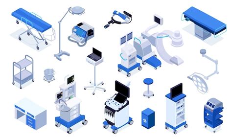 Free Vector Medical Equipment Isometric Composition With Human