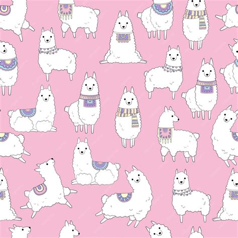 Premium Vector Llamas Pattern Ethnic Textile Seamless Background