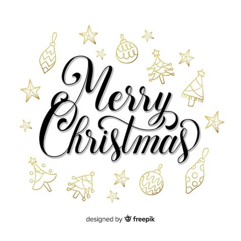 Free Vector Vintage Merry Christmas Lettering