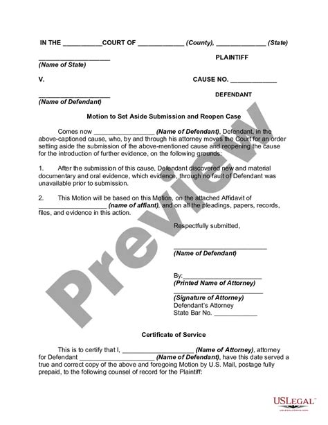 Bakersfield California Motion To Set Aside Submission And Reopen Case