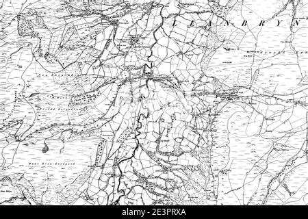 Map of Montgomeryshire OS Map name 027-SE, Ordnance Survey, 1885-1896 Stock Photo - Alamy