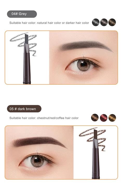 Водостойкий двухсторонний карандаш для бровей, 5 цветов | AliExpress