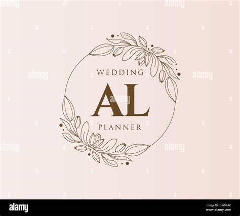 Al Initials Letter Wedding Monogram Logos Collection Hand Drawn Modern