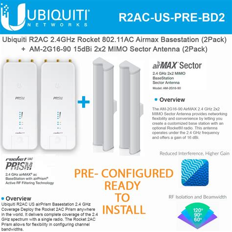 Ubiquiti Airmax Rocket Ac Prism Unit Preconfigured R Ac Prism W X