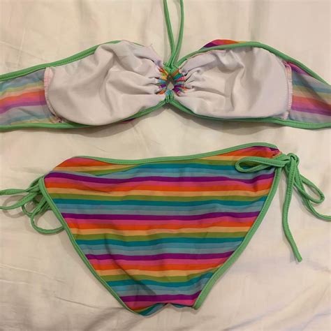 Rainbow Bikini With Padding Women S Fashion Swimwear Bikinis Swimsuits On Carousell