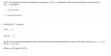 Solved Let Th Be A Sequence Of Random Variables That Chegg