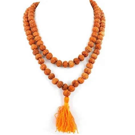 Brown Natural Rudraksha Mala Japa Rosary With Beads For Prayer