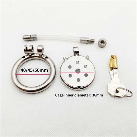 NEW Small Chastity Cage Ring With Urethral Catheter Cock Dilator Sex Toys For Men Gay