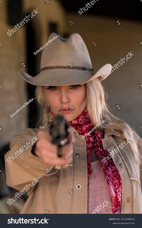 Gorgeous Blonde Model Dressed Cowgirl Enjoying Stock Photo 2152308415 Shutterstock