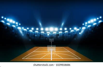 Basketball Arena Field Bright Stadium Lights Stock Vector (Royalty Free ...