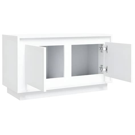 Meuble TV blanc 80x35x45 cm bois d ingénierie