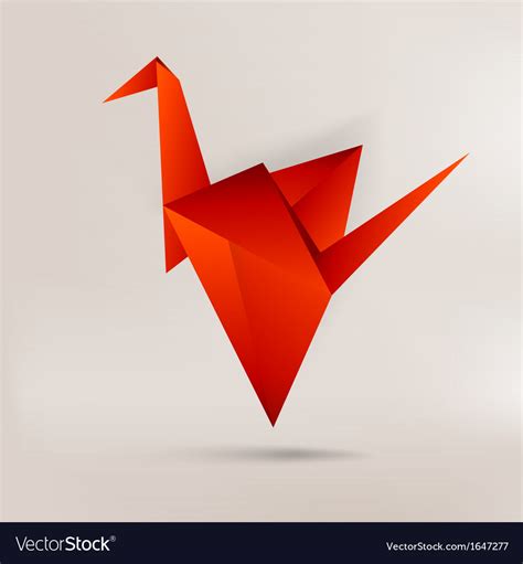 Origami paper bird on abstract background Vector Image