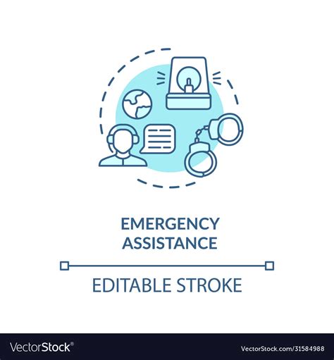 Emergency Assistance Concept Icon Royalty Free Vector Image