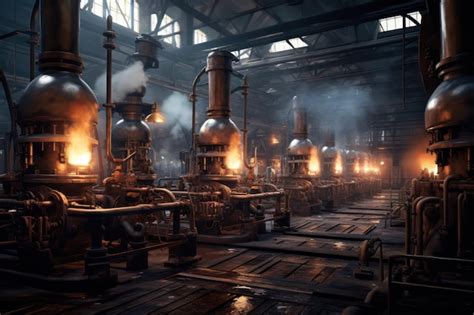 Premium AI Image | Industrial Revolution Workers in factory