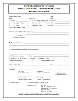 Fillable Online Sfasu Da Form Fillable Fax Email Print