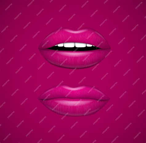 Premium Vector Hot Pink Lips Set Vector Illustration Collection